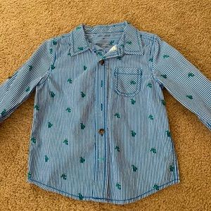 Okie Dokie dinosaur striped boy’s button down 4T